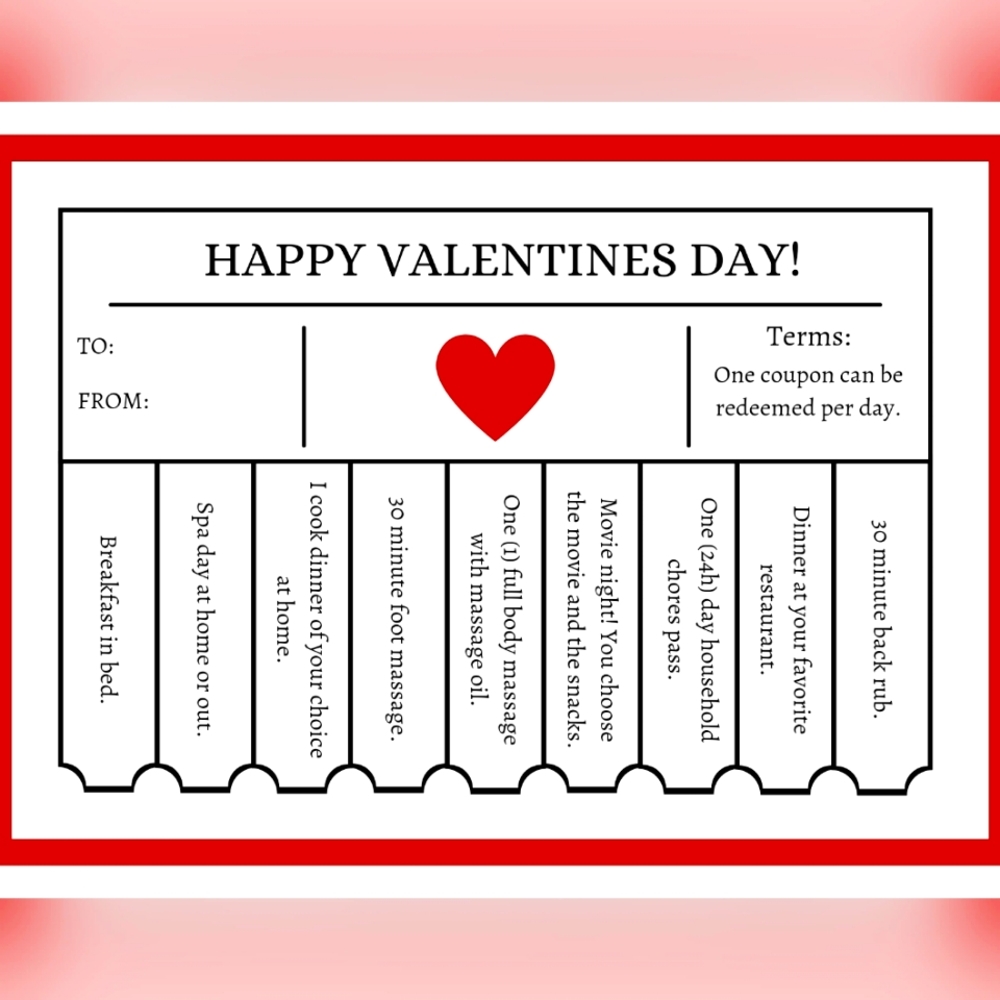 Valentine coupons